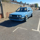 Finished blue car after bodywork and paintwork