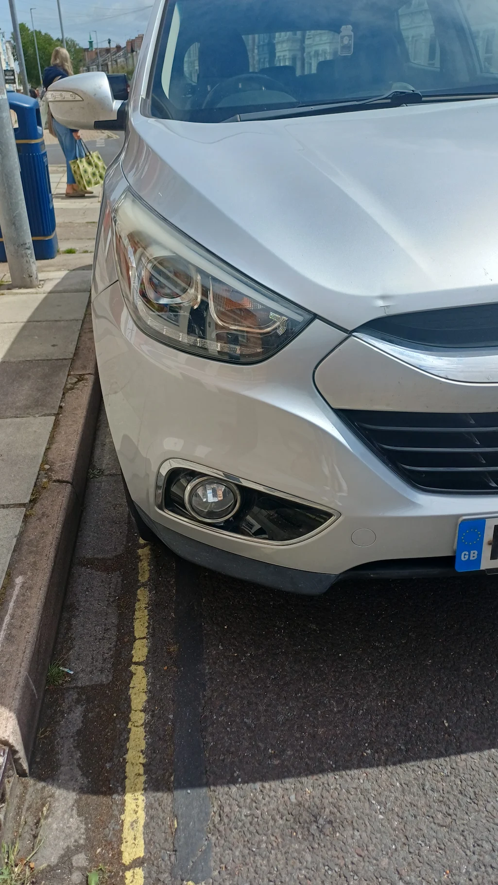 Silver bumper after repair